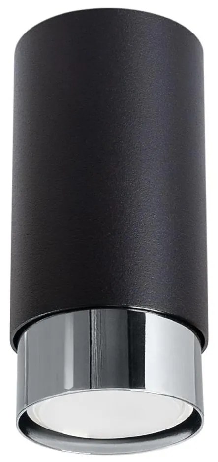 Sollux SL.1408 - Faretto NERO 1xGU10/10W/230V 12,5 cm nero/cromo lucido