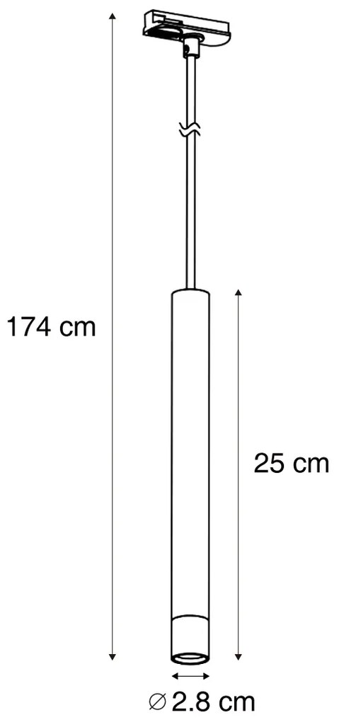 Lampada a sospensione moderna beige e bianca per sistema a binario monofase - Iconic Frini