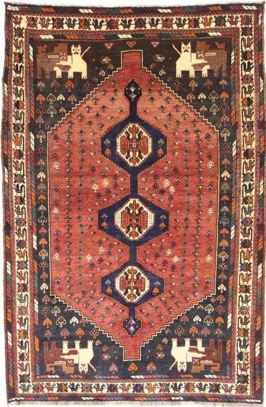 Gashghai Tappeto 250x160 Rosso (Iran) Annodato A Mano