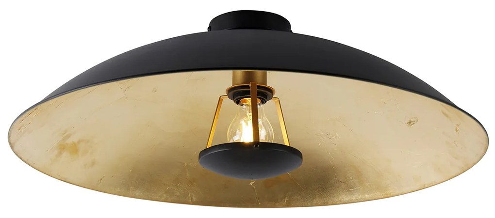 Plafoniera intelligente nera con oro 60 cm incl. Wifi A60 - Emilienne