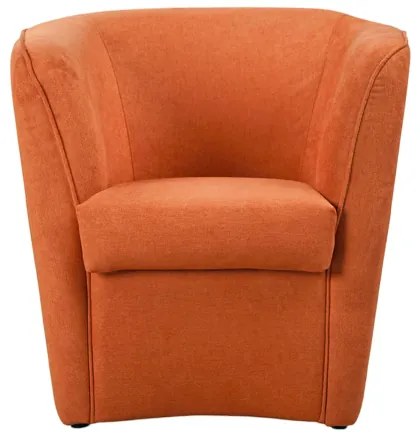 Poltrona moderna arancio in tessuto antimacchia imbottita