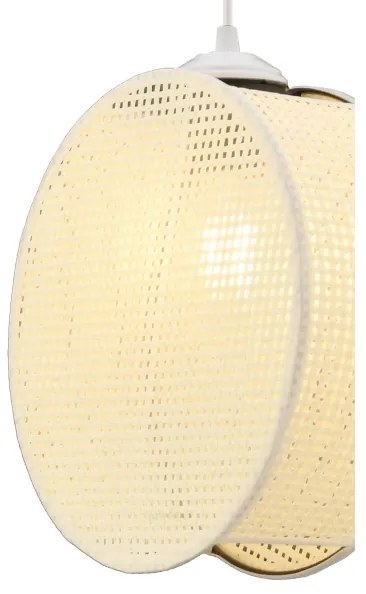 Lampada a sospensione su cavo DRUM 1xE27/60W/230V crema