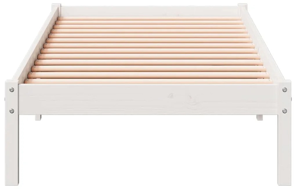 Letto extra lungo senza materasso bianco 90x220 cm in pino