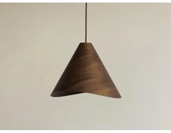 Lampadario sospeso in legno con cavo 1xE27/60W/230V Ø 33 cm massello/noce/hevea