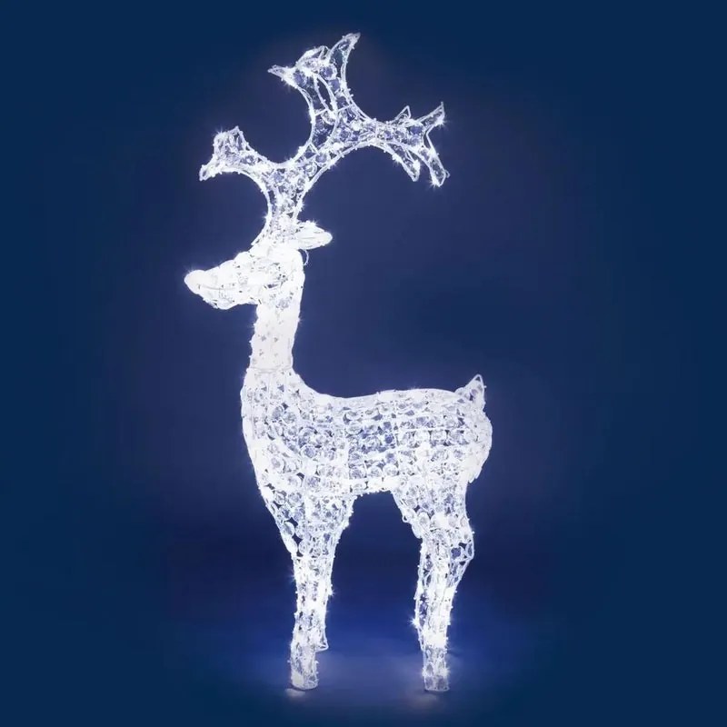 Figura natalizia illuminata 3D 250 lampadine bianco freddo H 120 cm