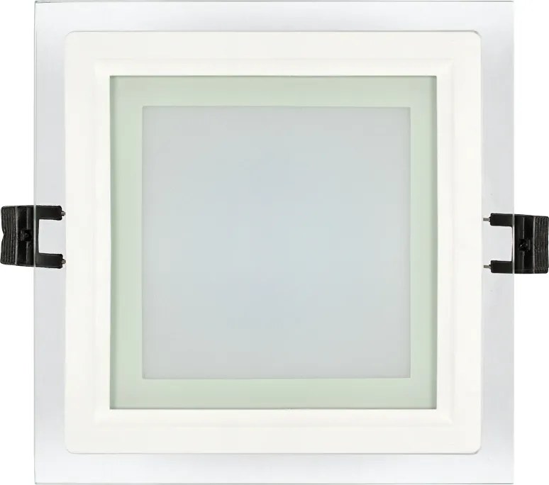 Pannello LED Quadrato da incasso 18W Foro 155x155mm IP44 in Vetro Colore Bianco Naturale 4.200K