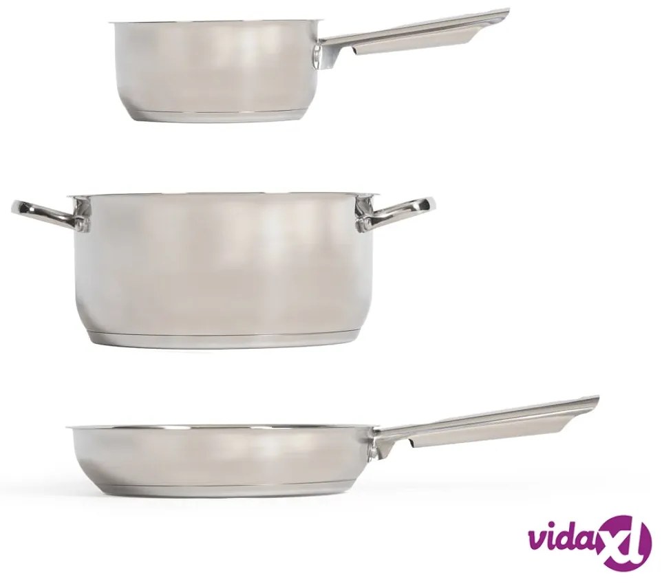 Livoo Set di Pentole 5 pz in Acciaio Inox Argento