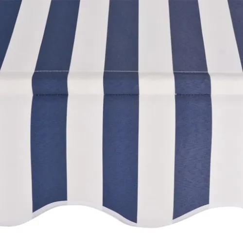 Tenda da Sole Retrattile Manuale 250 cm a Strisce Blu e Bianche