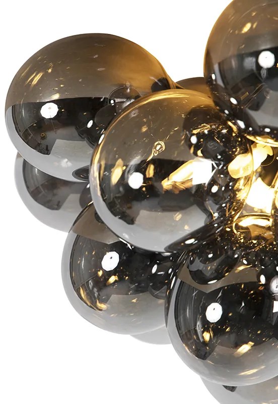 Plafoniera di design nera con vetro fumé 6 luci - Uvas