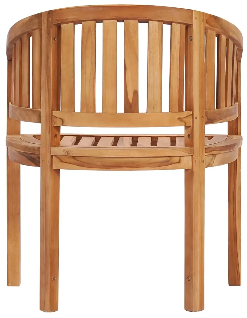 Sedie a forma di banana 2 pz in legno massello de teak