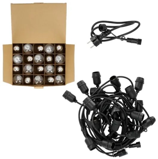 Catena decorativa da esterno LED BAJA ST64 20xE27/1W/230V 10,9m IP44 bianco caldo