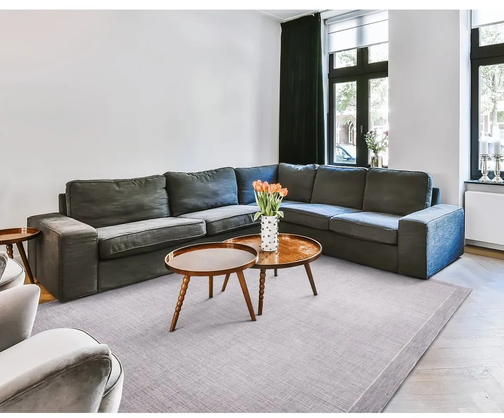 Tappeto in lana grigio 160x240 cm Linea - Agnella