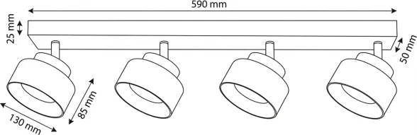 Brilagi - LED Faretto AURA LUX 4xGX53/30W/230V nero/oro