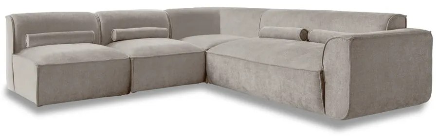 Divano angolare componibile beige (con penisola a sinistra) Flex Felix – Miuform