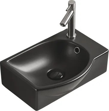 Mexen Mista lavabo da appoggio sinistro 40 x 28 cm, nero opaco - 22174085L