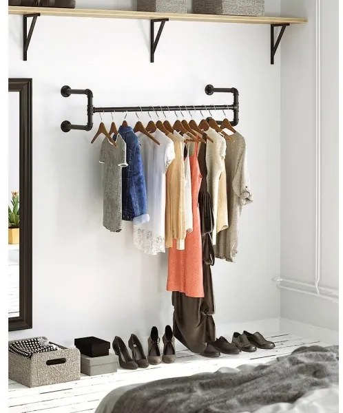 Set da 2 appendiabiti da parete per grucce LINEA, nero