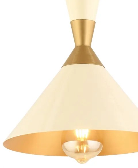 Lampadario a sospensione con cavo MONZA 1xE27/40W/230V Ø 25 cm crema/oro
