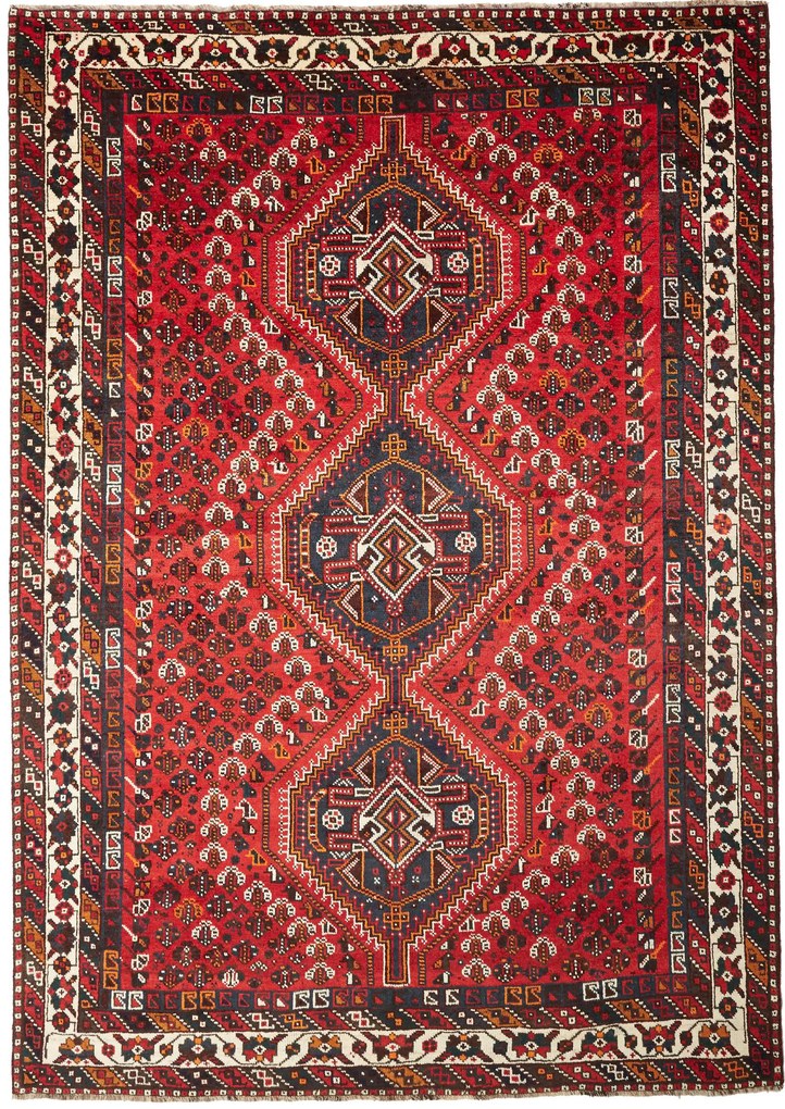 Shiraz Tappeto persiano 300 x 210 Rosso (Iran) Annodato A Mano