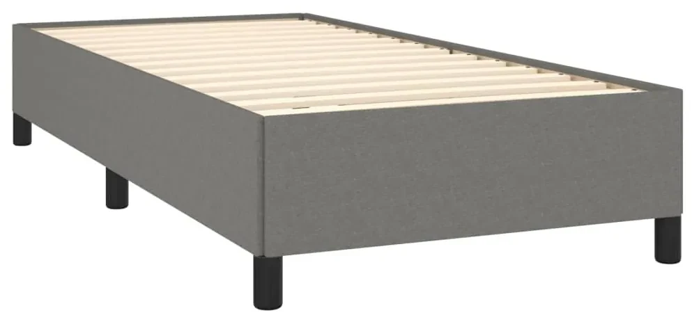 Giroletto a molle con materasso grigio scuro 90x190 cm tessuto