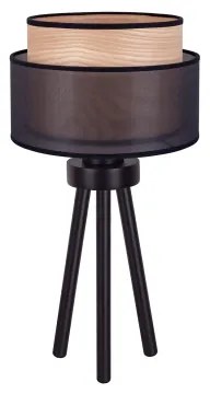 Duolla - Lampada da tavolo WOOD BOHO 1xE27/15W/230V diametro 25 cm nero/beige