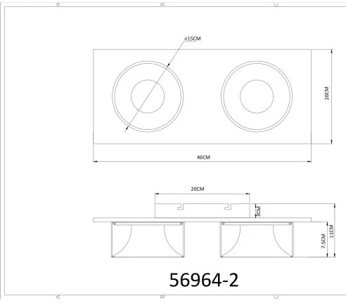 Globo 56964-2 - Plafoniera LED RAYMOND LED/24W/230V 3000K 46x20 cm ottone