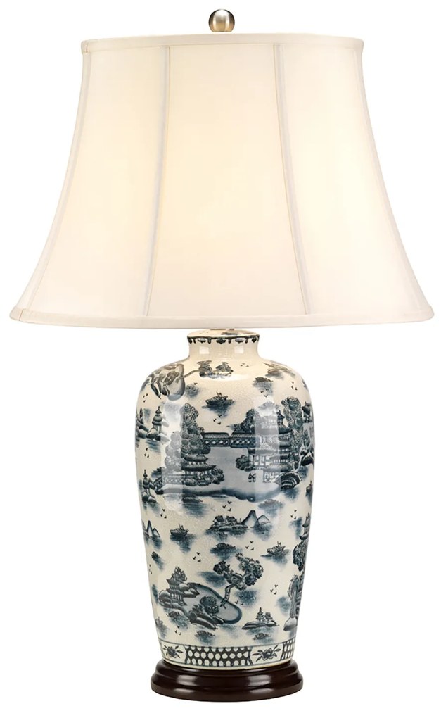 Lampada Da Scrivania Contemporanea Blue Traditional Porcellana Blu 1 Luce E27