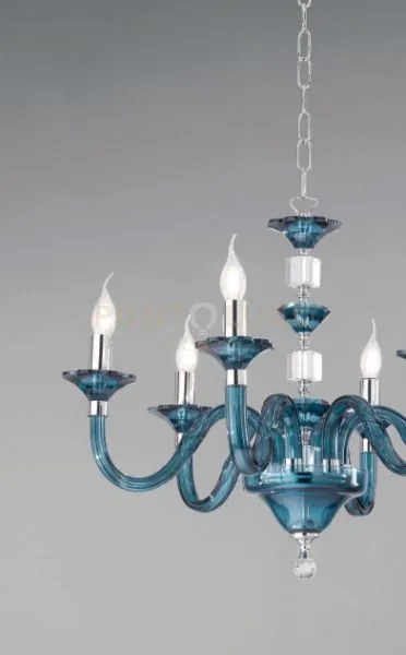 Lampadario gala 8 luci attacco e14 ottanio e cromo d.82cm
