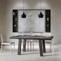 Tavolo da Pranzo Bridge Evolution 90x160 Allungato 90x264 in Nobilitato e Ferro Colore: Cemento