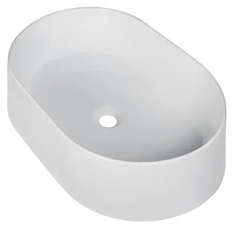 Lavabo da appoggio COVER ovale in ceramica L 60 x H 11.5 x P 40 cm bianco satinato