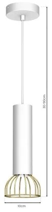 Lampadario su corda DANTE 1xGU10/25W/230V bianco/oro
