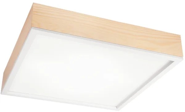 Plafoniera NATURAL SQUARE 4xE27/15W/230V 48x48 cm pino/bianco