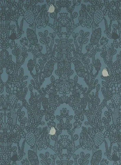 Majvillan Carta da parati Amelie - Petrol/ Soft Black