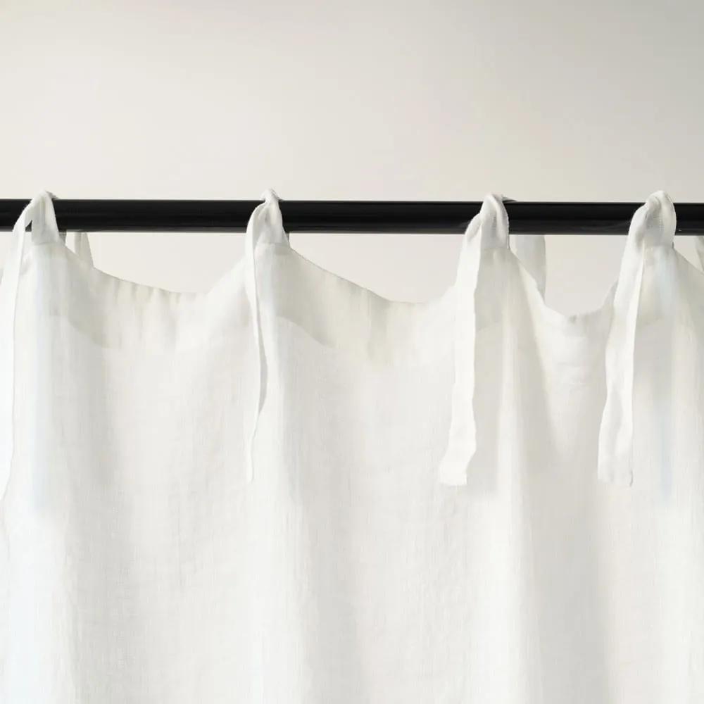 Tenda leggera in lino bianco con passanti Daytime, 250 x 130 cm White - Linen Tales