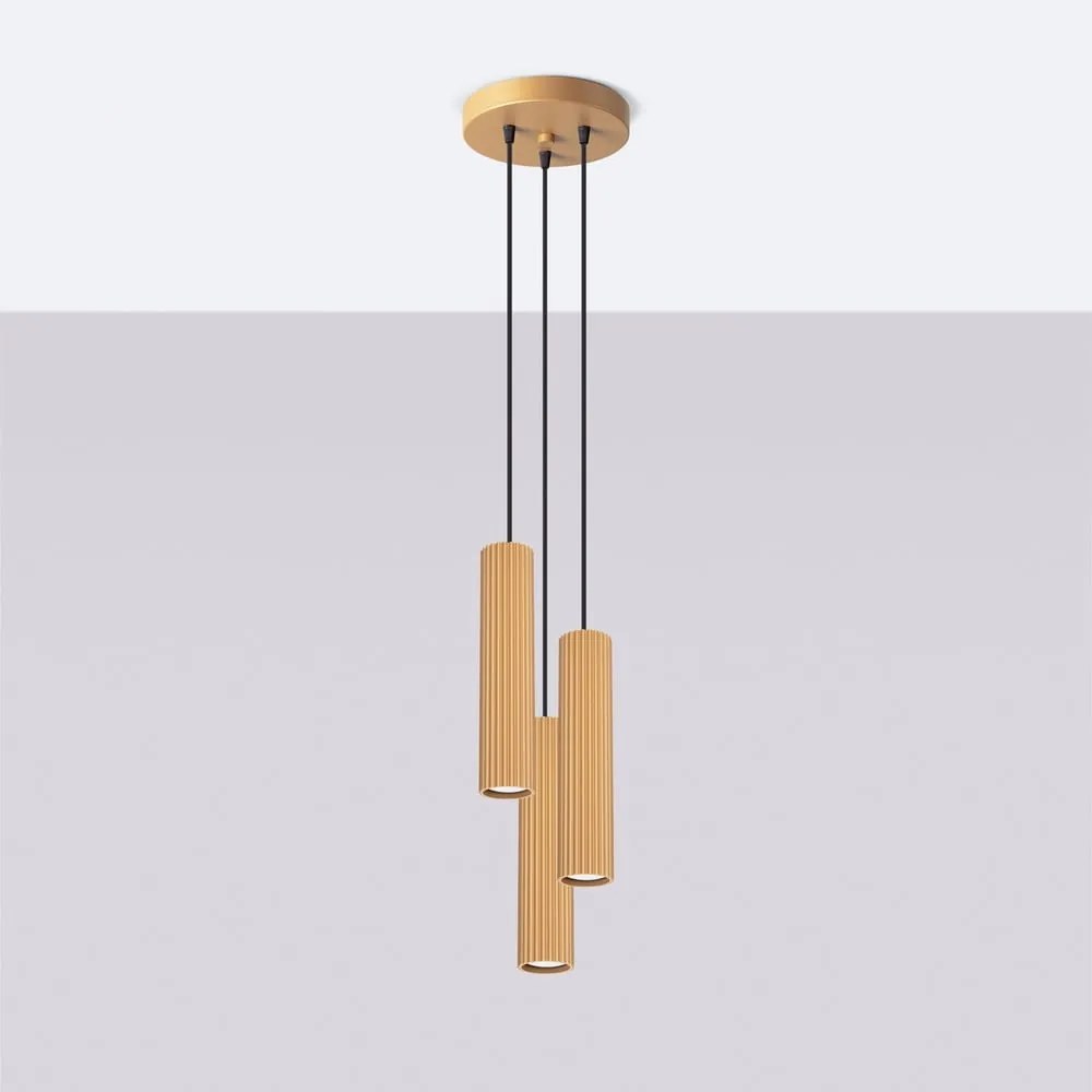 Lampadario dorato ø 19,5 cm Gleam – Sollux