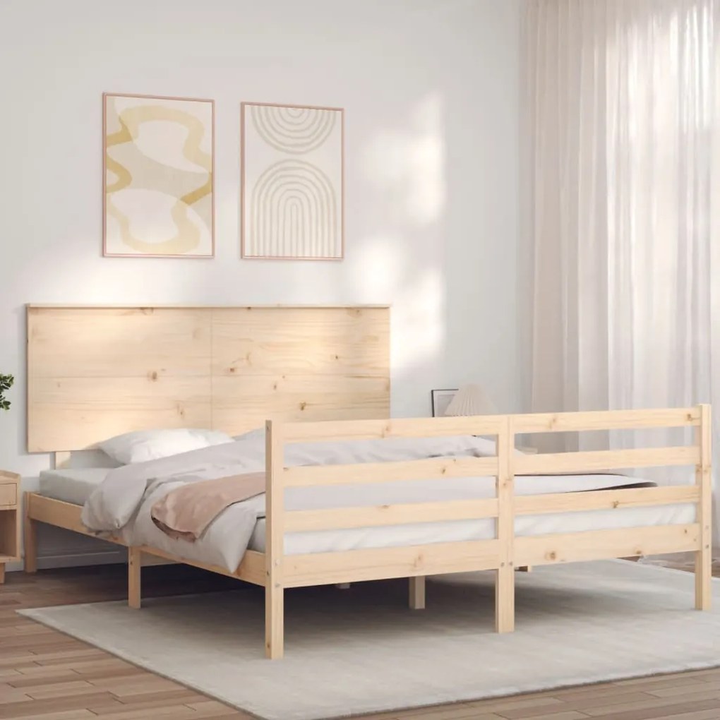 Giroletto Con Testiera 160x200 Cm İn Legno Massello /