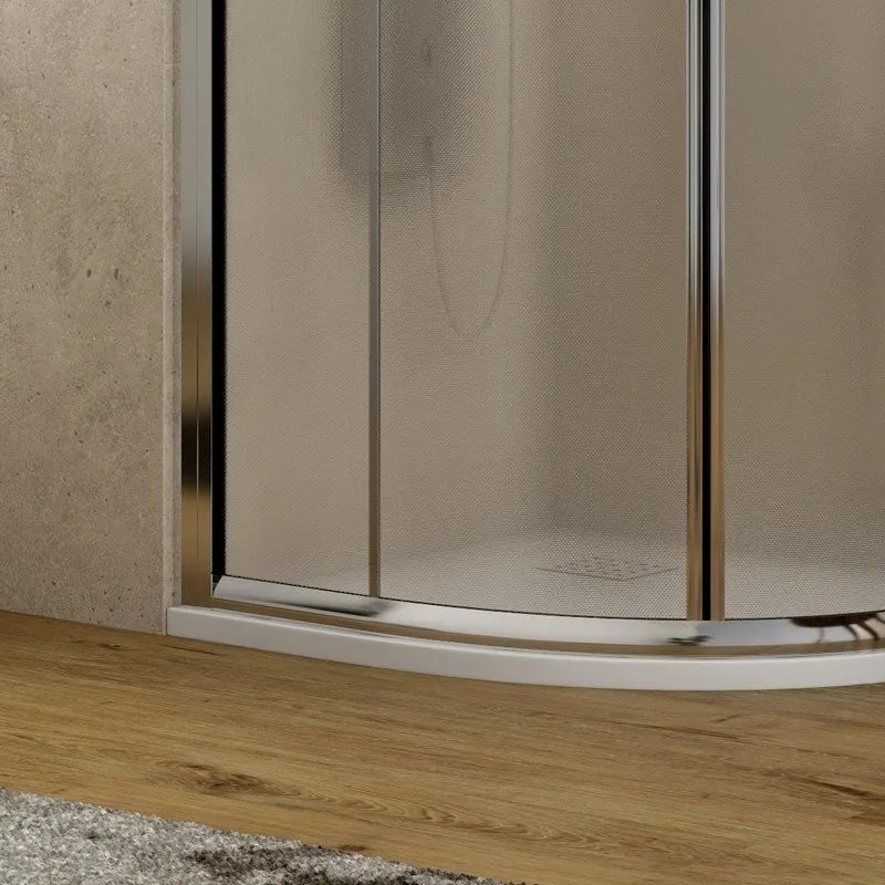 Kamalu - Box doccia semicircolare 90x90 cristallo opaco altezza 180cm | K400