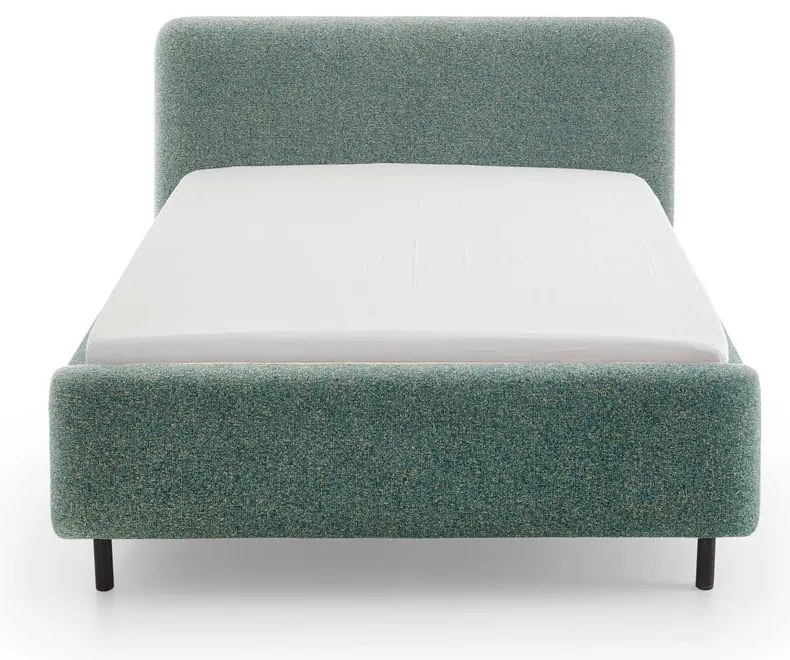 Letto matrimoniale imbottito verde scuro con contenitore con rete inclusa 140x200 cm Primo – Meise Möbel