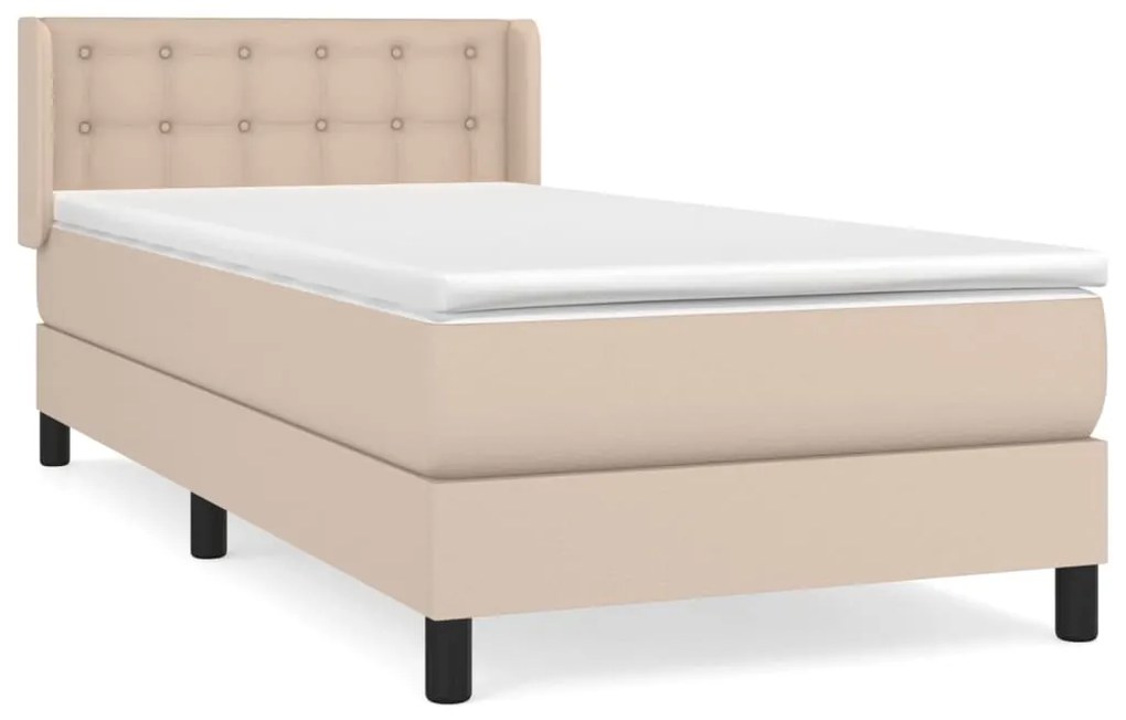 Giroletto a molle con materasso cappuccino 90x200 cm similpelle