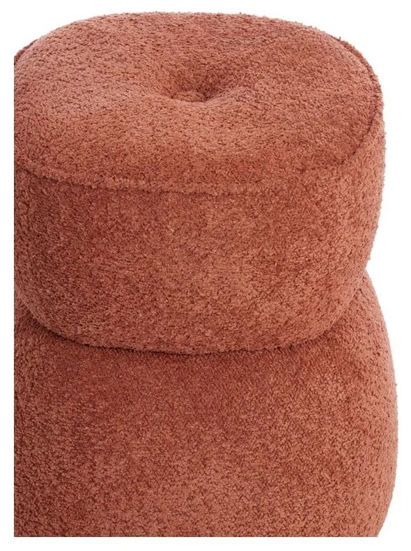 Sgabello in tessuto bouclé arancione Leyla - Light &amp; Living