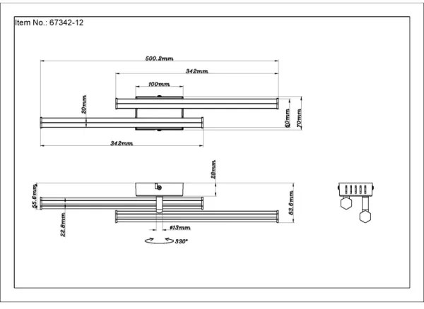 Globo 67342-12 - Plafoniera LED KIRINA LED/12W/230V 3000K nero