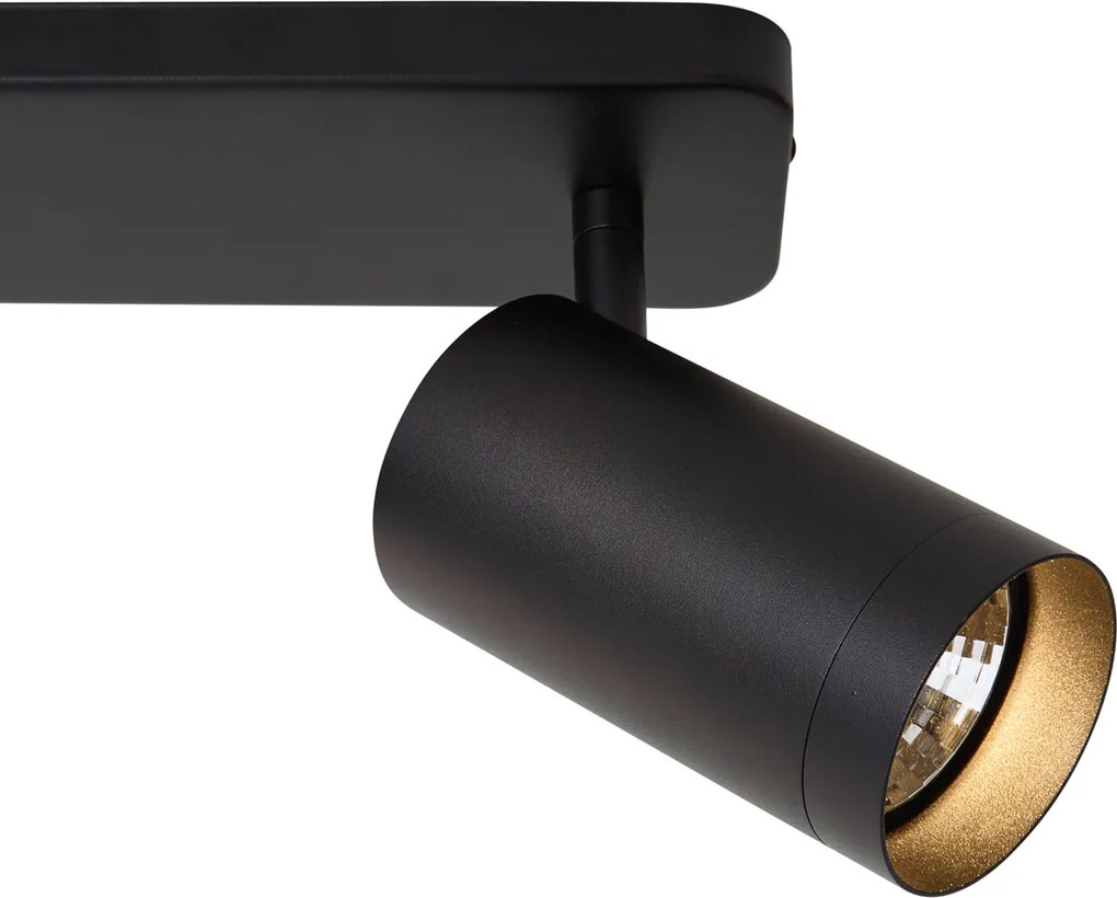 Plafoniera moderna nera 2 luci GU10 70mm - Jeana Luxe