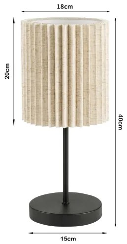 Brilagi - Lampada da tavolo NORDIC WAVE 1xE27/15W/230V lino/nero