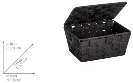 WENKO 22197100 - Cestino ADRIA 19x14 cm nero