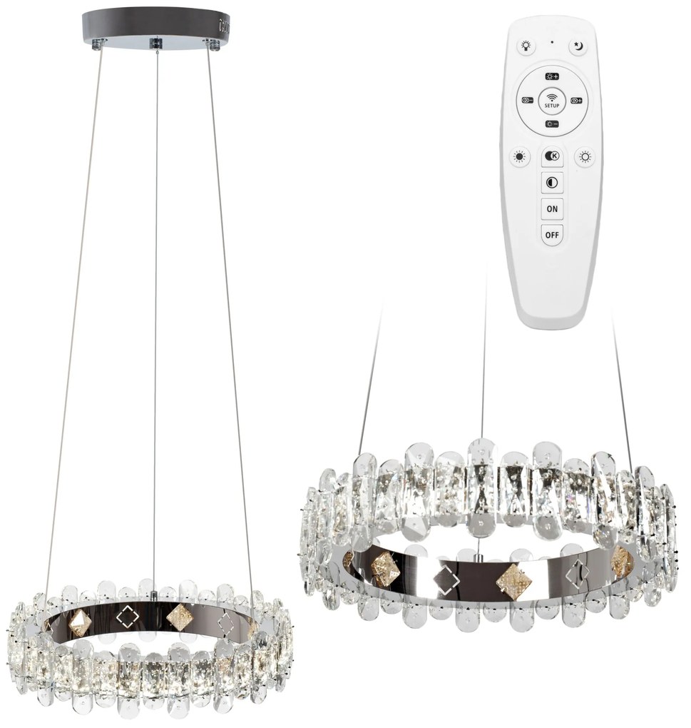 Plafoniera LED in cristallo APP1041-CP + telecomando
