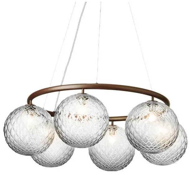 Miira 6 Circolare Lampadario Ottone Scuro/Sfere Chiare - Nuura