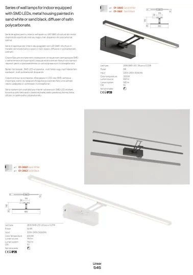 Redo 01-3462 - Lampada LED da quadro LINEAR LED/8W/230V 60,5 cm CRI 92 bianco