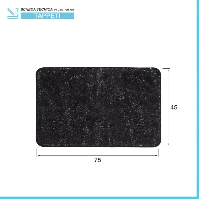tappeto bagno nero 45x75 cm in poliestere fondo antiscivolo Nuvola
