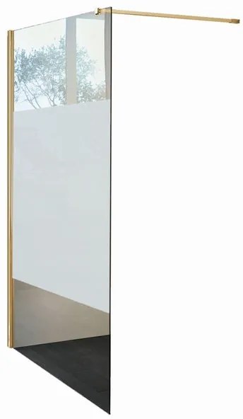 Box doccia walk-in L 100 x H 200 cm, vetro 6 mm dorato