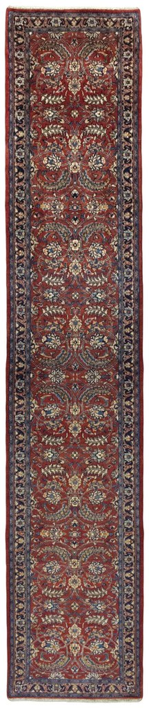 Sarouk Tappeto 90x440 Rosso (Iran) Annodato A Mano