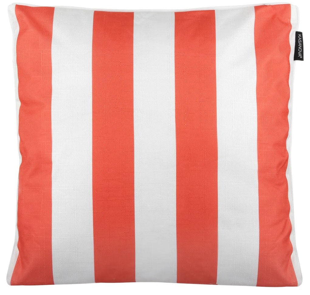 Cuscino divano righe corallo 50x50 cm idrorepellente